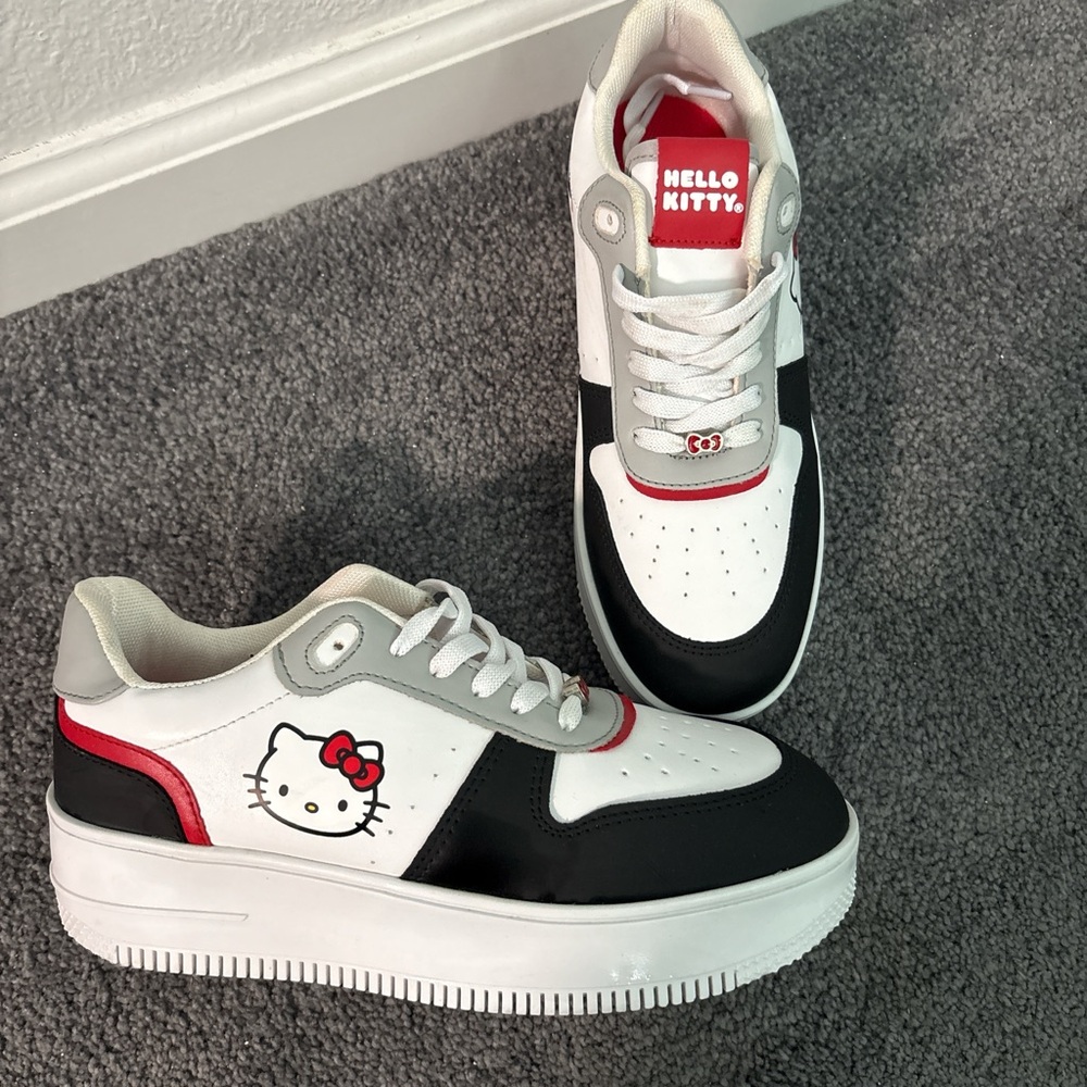 Hello Kitty Sneakers - Black, White, and Red